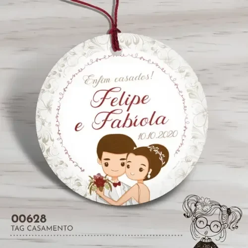 Tag Redonda Casamento - 00628