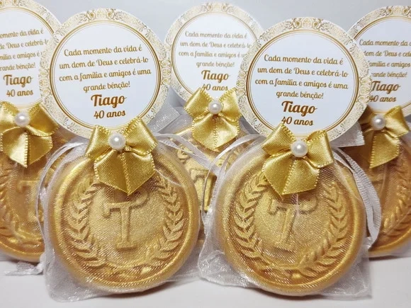 Lembrancinha 40 Anos, Sabonete Letra Inicial Personalizada