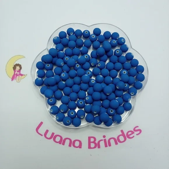 Bolinha Emborrachada Azul Royal 8mm Pct 100 Unidades