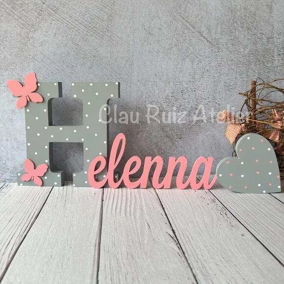 Jardim Encantado Nome + Coração-decoração Bebê