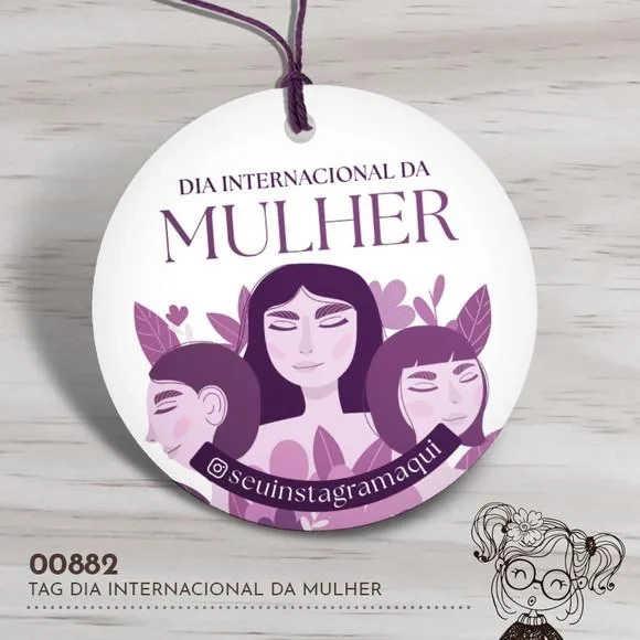 Tag Redonda Dia Internacional da Mulher - 00882