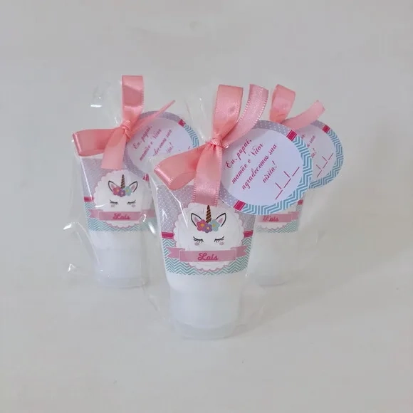 Lembrancinha Maternidade Hidratante Unicórnio Rosa e Verde