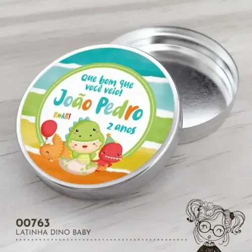 Latinha Adesivada Dino Baby - 00763