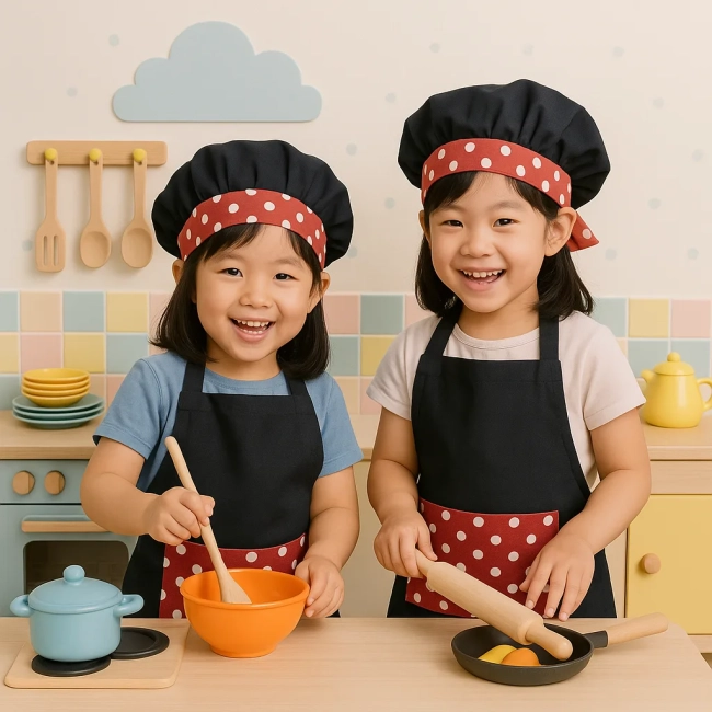 Avental e Touca Master e Mini Chef Personalizado