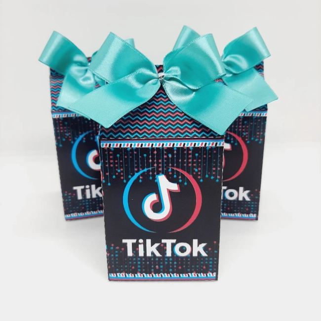PEGUE E MONTE - Kit Festa TIK TOK - Decoração de Festa - Caixinhas Personalizadas