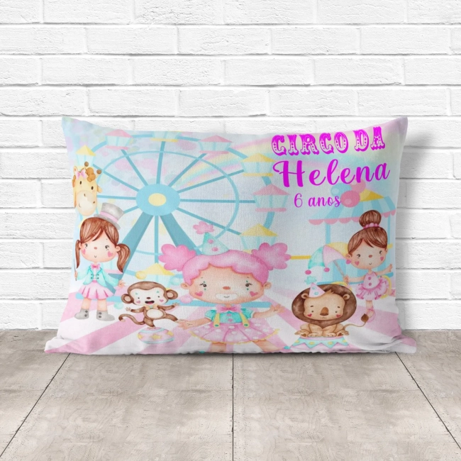 Almofada Personalizada lembrancinhas Circo Rosa