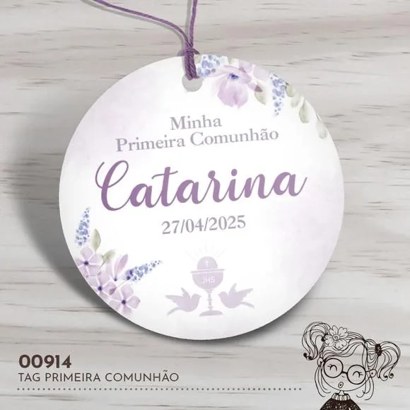 Tag Redonda Primeira Comunhão - 00914