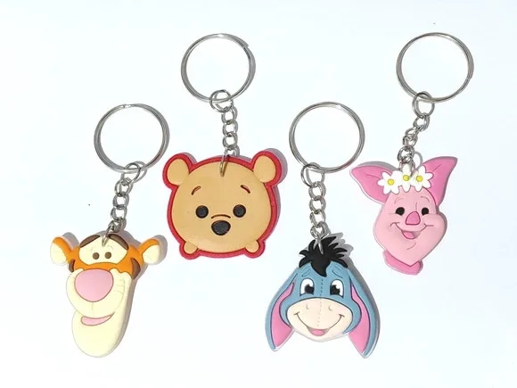 Chaveiro Turma do Ursinho Pooh Emborrachado 8 Unidades