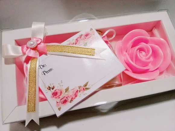 Kit Presente de Aniversário, Pote de Pérolas com Sabonetes