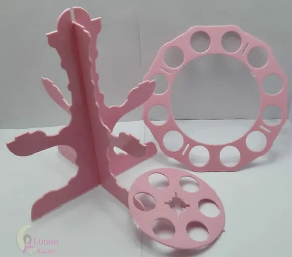 Suporte Rosa para Tubetes de plástico c/18 cavidades-1 unid