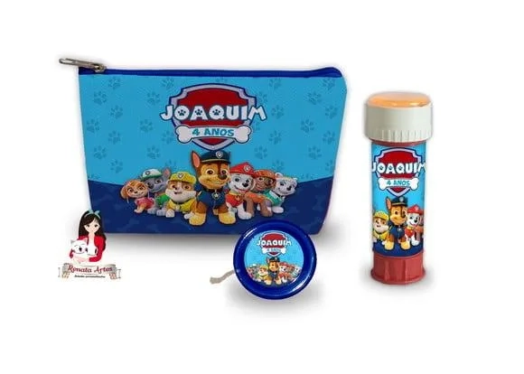 Necessaire com Ioiô e Bolhas de Sabão Patrulha Canina