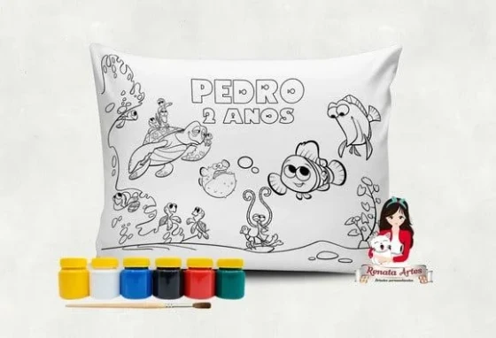 Almofada com Tinta para Colorir Procurando Nemo