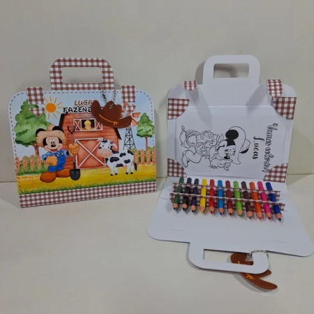 Kit Pintura na Maletinha Personalizada - Mickey Fazendeiro