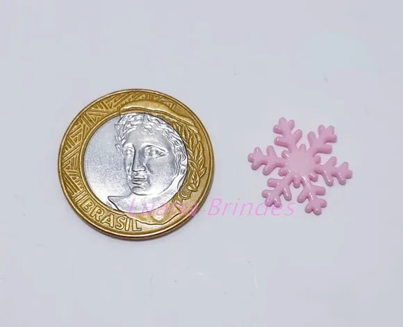Aplique Floco de Neve Colorido em Acrílico - pct c/25 unid