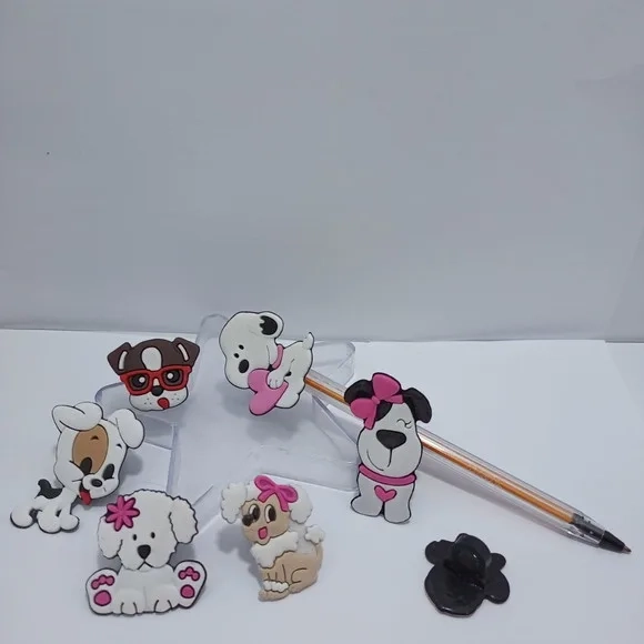 Ponteira para Lapis Cachorros de Borracha Pct 06 Variados