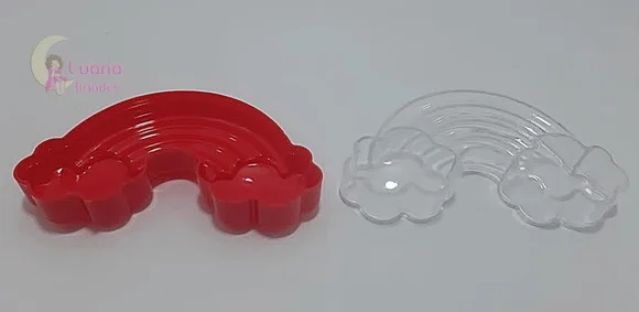 Baleiro Arco Íris Vermelho de acrílico - pct c/5 unidades