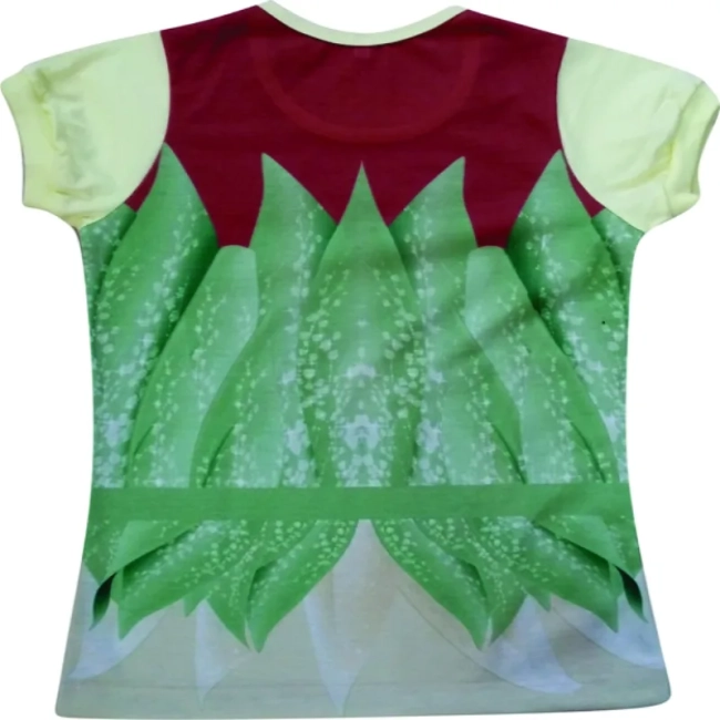 Camiseta infantil Fantasia Princesa do Pântano com Pétalas e Flor de Lótus