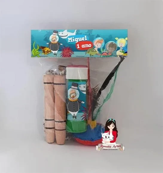 Kit Lembrancinha com Bolha de Sabão Bita no Fundo do Mar