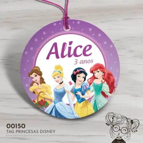 Tag Redonda Princesas Disney - 00150