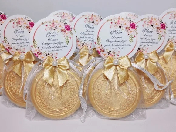 Lembrancinha 60 Anos, Sabonete Letra Inicial Personalizada