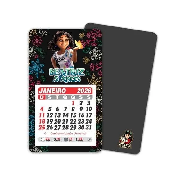 Imã de Geladeira com Calendário Encanto