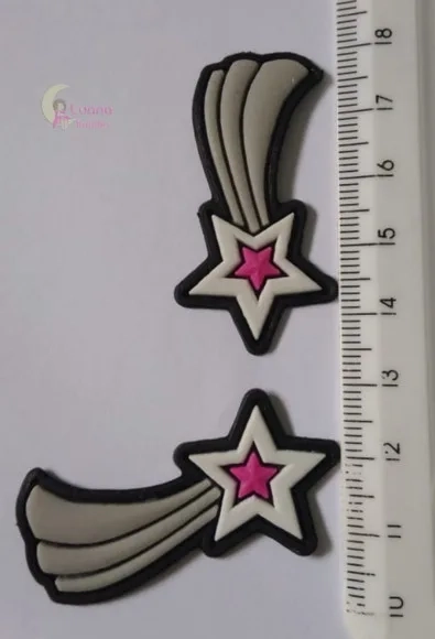 Apliques Estrelas Cadentes de Borracha - Pct C/6 Unid