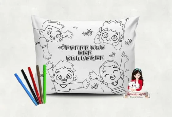 Almofada Pinte e Lave Dia das Crianças