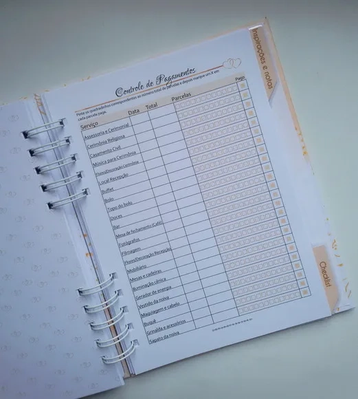 Planner da Noiva Personalizado Permanente c/ Divis - Mod 01