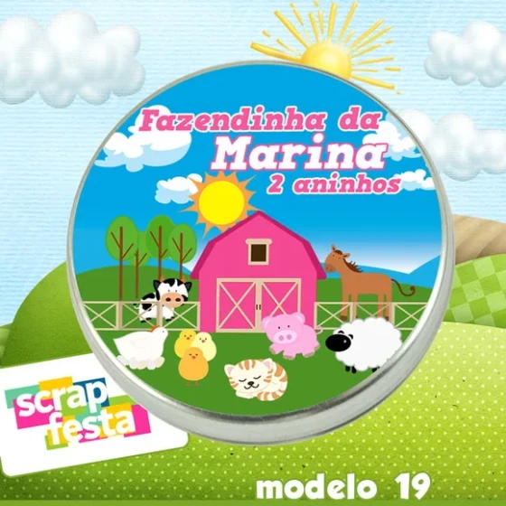 Latinhas Personalizadas Festa Fazendinha Menina Rosa