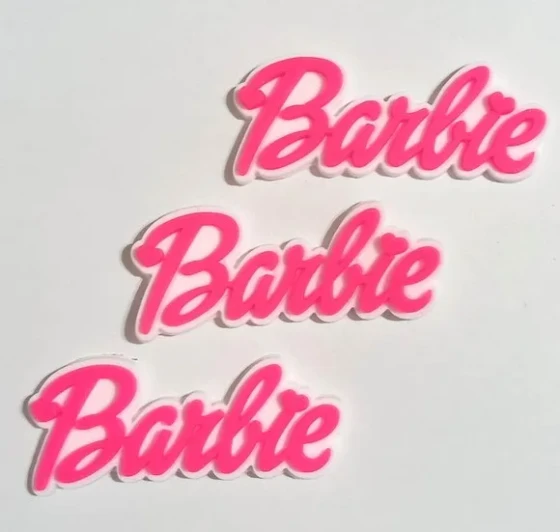 Aplique Nome da Barbie Emborrachado - 6 Unidades