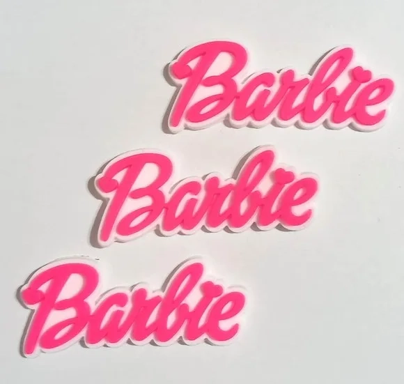 Aplique Nome da Barbie Emborrachado - 6 Unidades