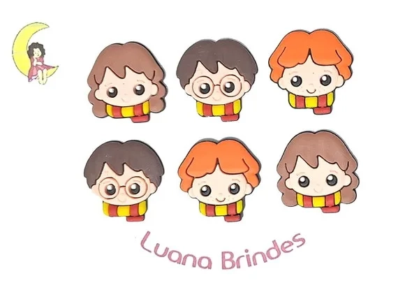 Aplique Harry Potter Emborrachado Pacote com 6 Unidades