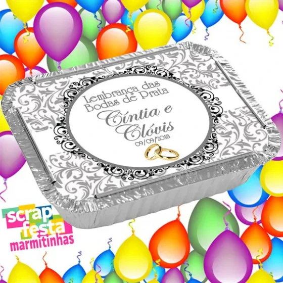 Marmitinha Personalizada Festa Bodas de Prata
