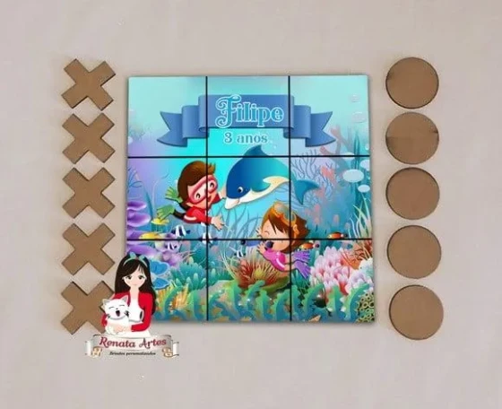 Jogo da Velha Personalizado Fundo do Mar