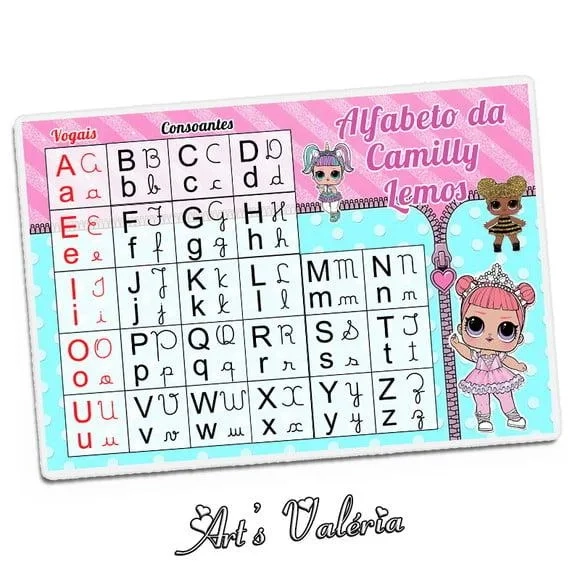 Placa Alfabeto Escolar Personalizado