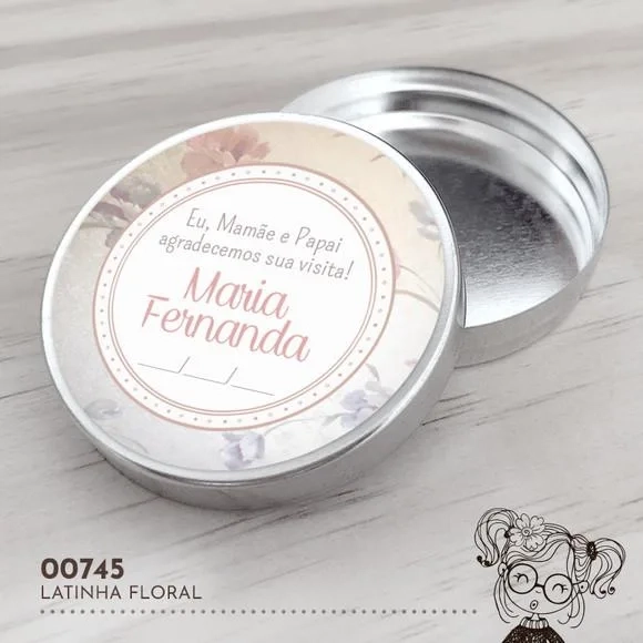 Latinha Adesivada Floral - 00745