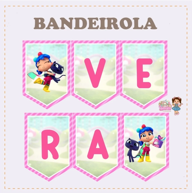 Kit Festa Só Um Bolinho VERA E O ARCO IRIS - Decoração de Festa