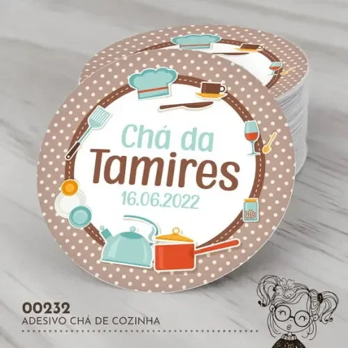 Adesivo Redondo Chá de Cozinha - 00232