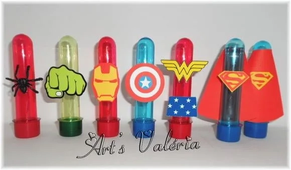 Tubete Colorido com Aplique Super Herois