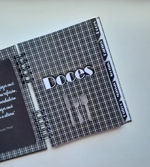 Caderno de Receitas Masculino Personalizado + Divisórias