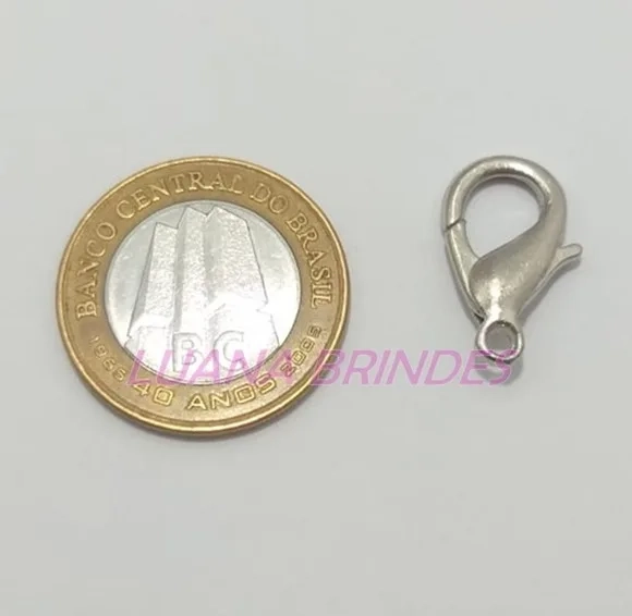 Fecho Lagosta Prata de 2,2cm - pct com 12 unidades
