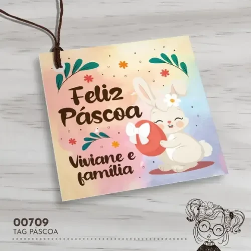 Tag Quadrada Páscoa - 00709