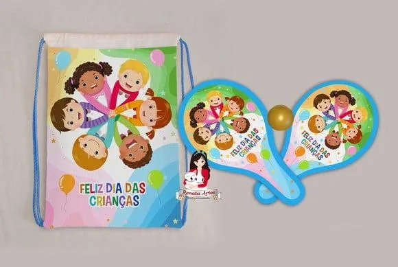 Mochila Ping Pong Personalizada Tema Dia das Crianças 2025
