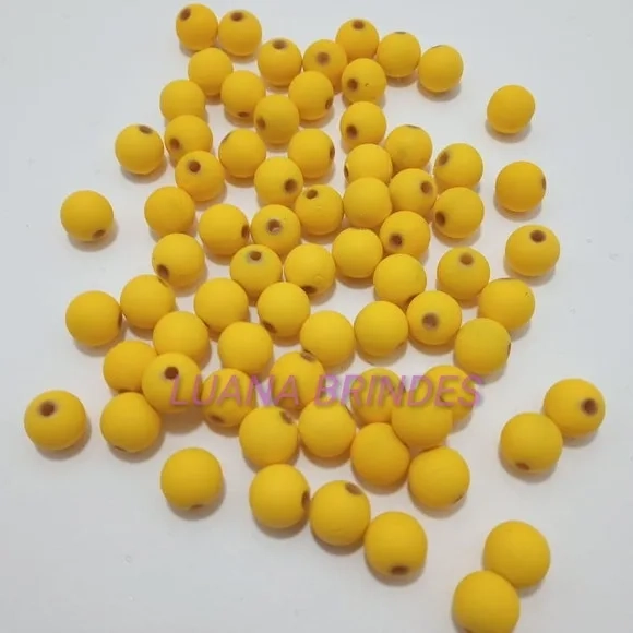 Bolinha Emborrachada Amarela 8mm Pct 100 Unidades