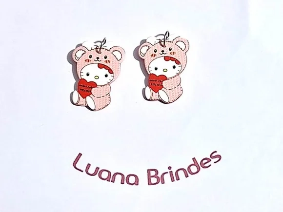 Pingente Hello Kitty Acrilico 3,2cm Pacote com 6 Unidades