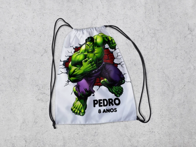 Mochilinha Personalizada para lembrancinhas Hulk