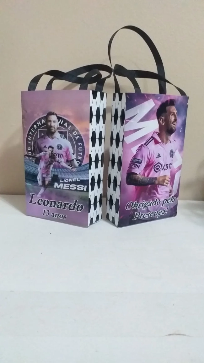 Sacolinhas Personalizadas Futebol Messi para Lembrancinhas