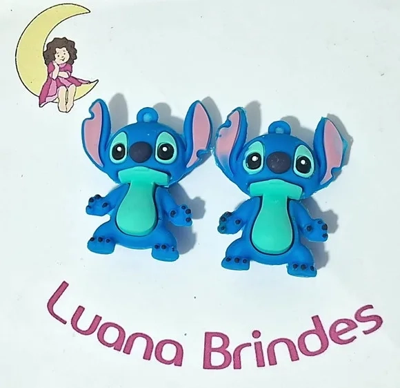 Pingente Stitch de Borracha 5cm - Pacotes com 2 Unidades