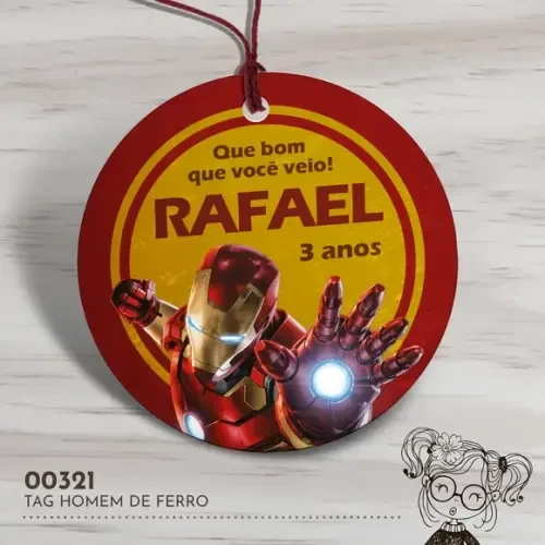 Tag Redonda Homem de Ferro - 00321