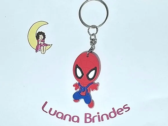 Chaveiro Homem Aranha Emborrachado Pacote com 6 Unidades